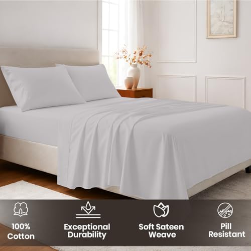 SGI bedding 100% Egyptian Cotton Sheets Twin Size – Cooling Sheets, Soft Breathable Silver Bedding, Luxury Bedding, Luxury Hotel Sheet Set, Deep Pocket 16", 4 Piece Set