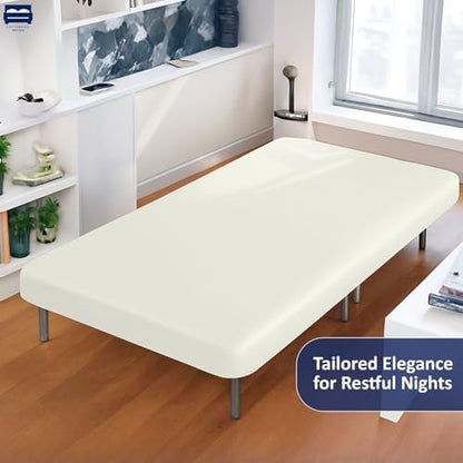 1 Peice Cot Size 28" x 75" Fitted Sheet, 100% Egyptian Cotton, Ivory Solid