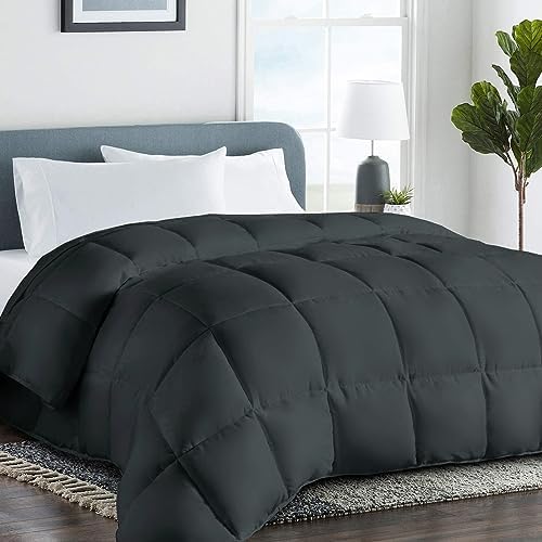 COHOME All-Season Oversized Queen Size Comforter Duvet Insert - Dark Grey