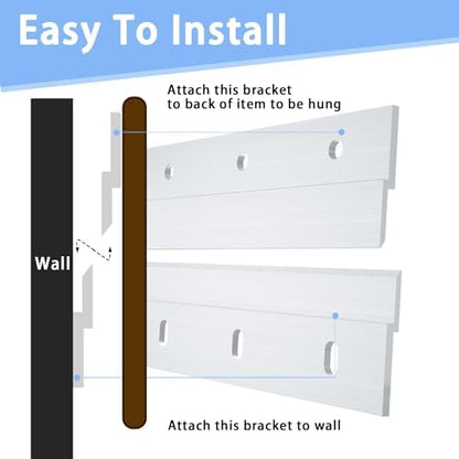 6 Inch French Cleat Hanger, Aluminum French Cleat, Mirror Hanging Hardware, French Cleat Heavy Duty for Panel, Whiteboard, Cabinet, Shelf, Headboard, Art (2 Pairs, Support 60lbs)