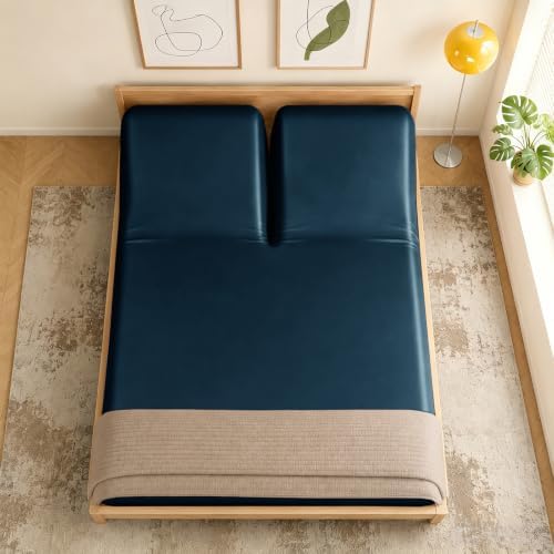 RUDONG M Split Top King Fitted Sheet Only for Adjustable Beds, Blue