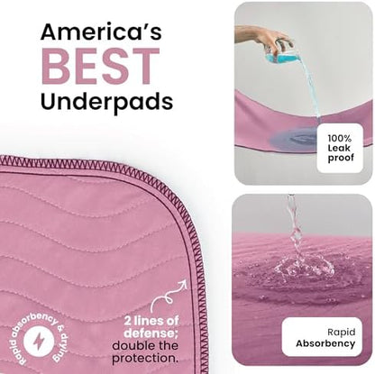 IMPROVIA® Washable Underpads, Heavy Absorbency Reusable Incontinence Pads