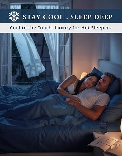 LANE LINEN Cali King Sheets Deep Pockets 100% Egyptian Cotton - Estate Blue