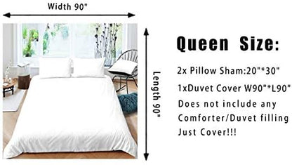 Feelyou Cherry Blossoms Duvet Cover Queen Size Boys Girls Teens