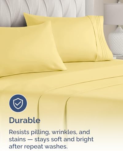 King Standard Pillow Cases Set of 8 - Ultra Soft Pillowcase Covers - Yellow