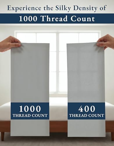 LANE LINEN California King Size Sheets Set 100% Egyptian Cotton - Silver