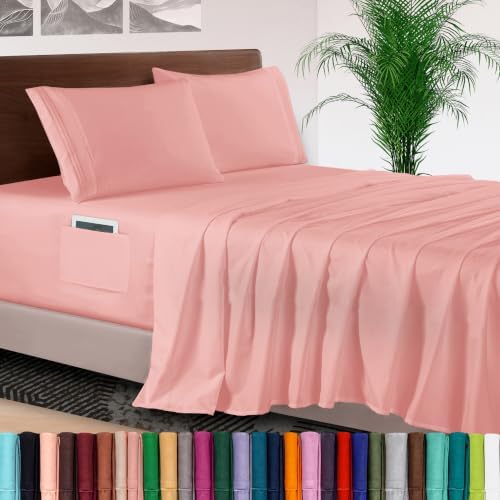 Elegant Comfort 4-Piece Bed Sheet Set - Luxury Bedding 1500 Premium Hotel Quality Microfiber, All Around Elastic 18-24 Inches Deep Fitted Sheet- Extra Deep Pocket Sheets, Full, Violet