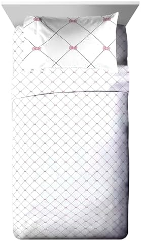 Sanrio Hello Kitty Twin Comforter Set 5 Piece Bedding for Girls, White