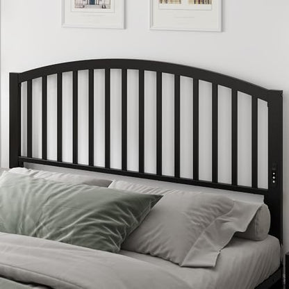 Weehom Metal Queen Headboard Only with LED Lights and USB, Black