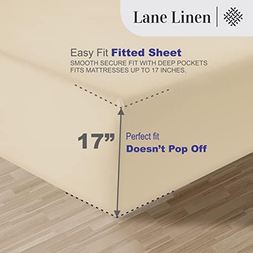 LANE LINEN 100% Egyptian Cotton Bed Sheets Twin XL, Long Staple Soft & Comfy Sateen Weave No Pill Fade Resistant Machine wash Extra Long Twin Sheets for Hospital Bed -Moonstone