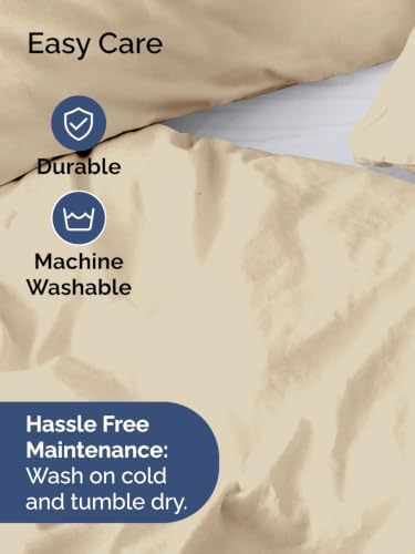 Duvet Cover King Size - Extra Soft 3 Piece with Zipper Closure - Wheat