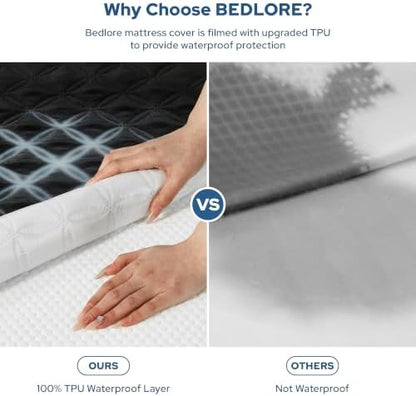 BEDLORE 2 Pack Waterproof Mattress Protector, Twin XL Size Mattress Pad