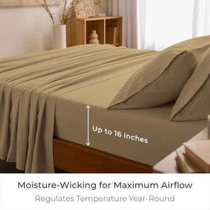 Mellanni Iconic 4-Piece, Ultra Soft Sheet Set (King, Gold)
