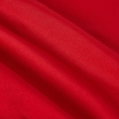 Amazon Basics 3-Piece Soft Microfiber Kids' Comforter and Pillow Sham Set, Full/Queen, Red, Solid