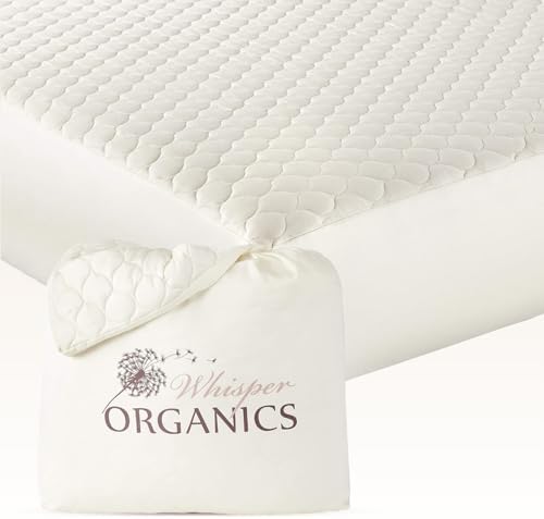 Whisper Organics 100% Cotton Organic Quilted Mattress Pad Protector