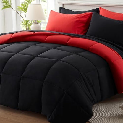 Anluoer Full Size Comforter Sets 7 Pieces, Bed in a Bag Full Bedding Sets