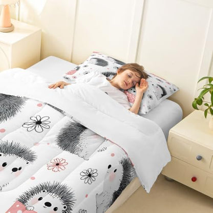 Feelyou Hedgehog Bedding Set King Size Bedding Set for Girls Teens