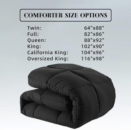 DOWNCOOL Comforters California King Size,Black Duvet Insert,Lightweight