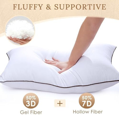 HUXMEYSON Pillows King Size Set of 4, Down Alternative Fill