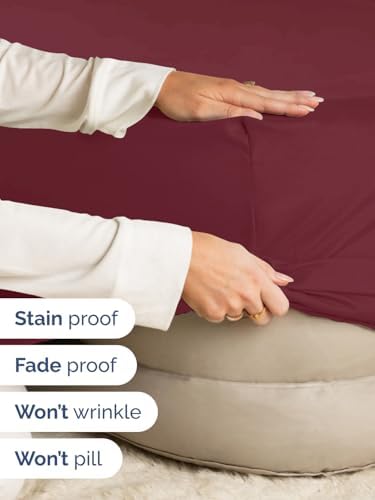 CGK Linens Extra Deep Twin Fitted Sheet - Fitted Sheet Only - Burgundy