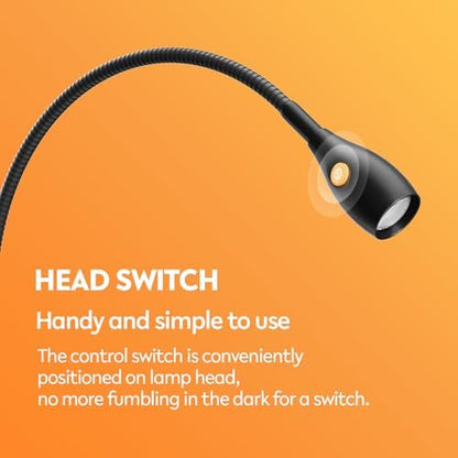 acegoo Wall/Headboard Mounted Reading Light with Handy Head Switch