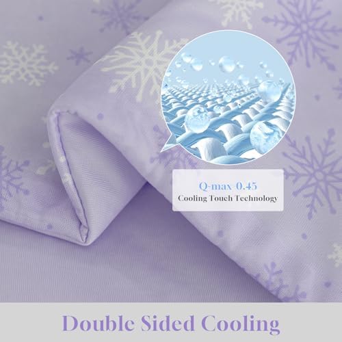 CHOSHOME Cooling Comforter Cooling Blanket, Q-Max 0.45 Cool Sleeping Summer Blanket for Hot Sleeper Night Sweats, King 90" x 108", Purple 02
