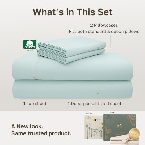 California Design Den Luxury 600 Thread Count Queen Size Bedsheets Set,Aqua