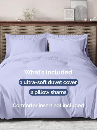 Duvet Cover Super King Size - 3 Piece with Zipper Closure - Lavender
