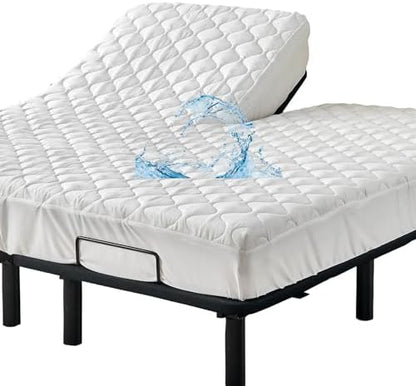Kingnex Waterproof Split Top Cal King Mattress Protector for Adjustable Bed