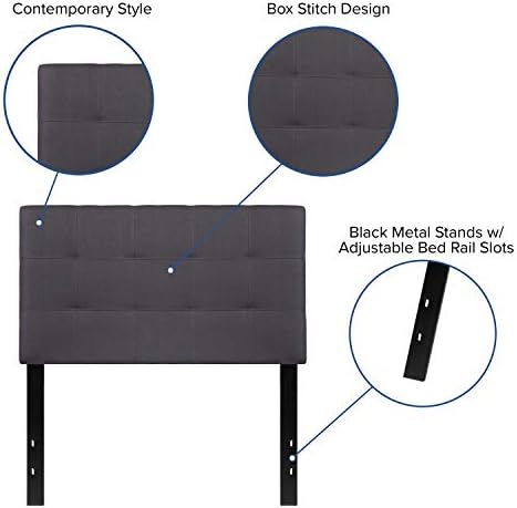 Flash Furniture Twin Tufted Fabric Headboard, Dark Gray