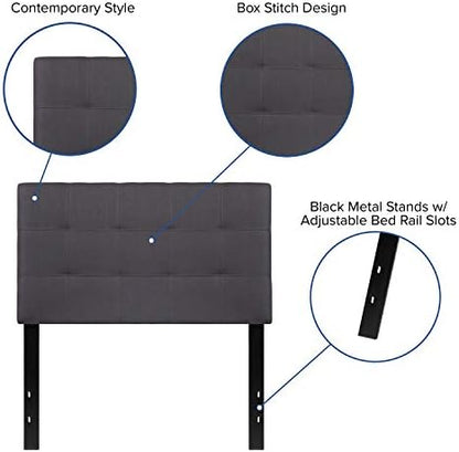 Flash Furniture Twin Tufted Fabric Headboard, Dark Gray
