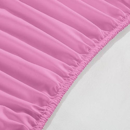 Elegant Comfort 1500 Premium Hotel Quality 18-24 Inches Deep - Extra Deep Pocket Single Fitted Sheet for High Mattress, Luxury and Softest, Smart Pocket - Wrinkle Free, King, Light Pink