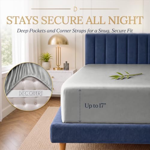 DECOLURE 100% Viscose Derived from Bamboo Sheets Full Size | 4 Pc Bed Set