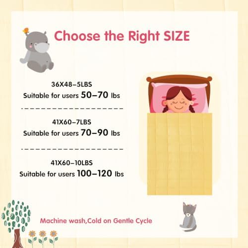 yescool Weighted Throw Blanket 5lbs, 36" x 48", Yellow