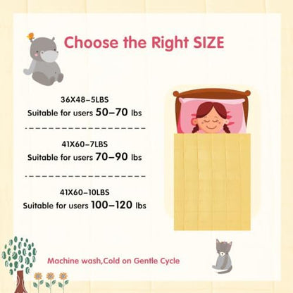 yescool Weighted Throw Blanket 5lbs, 36" x 48", Yellow