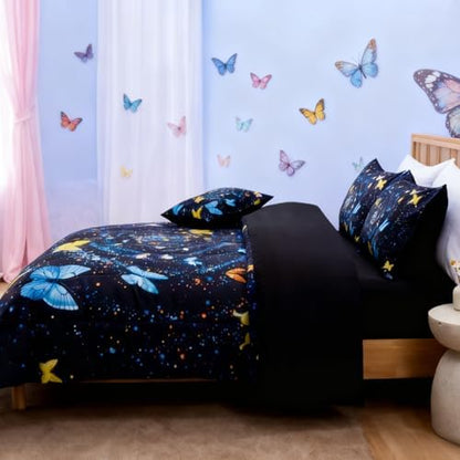 A Nice Night Comforter Set, Galaxy Theme,Twin, Blue