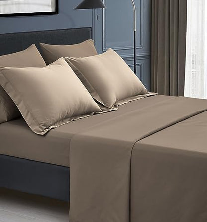 Maple&Stone Full Comforter Set 7 Pieces Bed in a Bag Beige Bedding Set