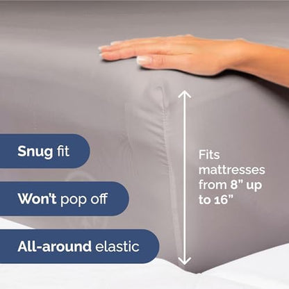 King Size 4 Piece Sheet Set - Ultra Soft & Cooling Sheets - Thistle Purple