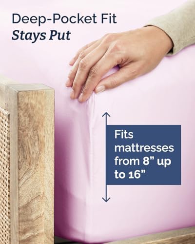 Full XL Sheets - 4 Piece Full XL Sheet Set - Cool & Breathable - Light Pink