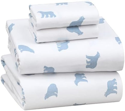 RUVANTI Flannel Sheets Full Size, Happy Cubs