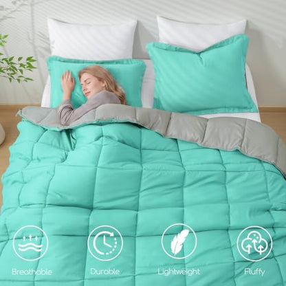HIG 3pc Blue Twin/Twin XL Bedding Comforter Set Duvet Insert Blanket
