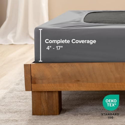 Bare Home King Size Box Spring Cover Wrap Around (King, Grey)