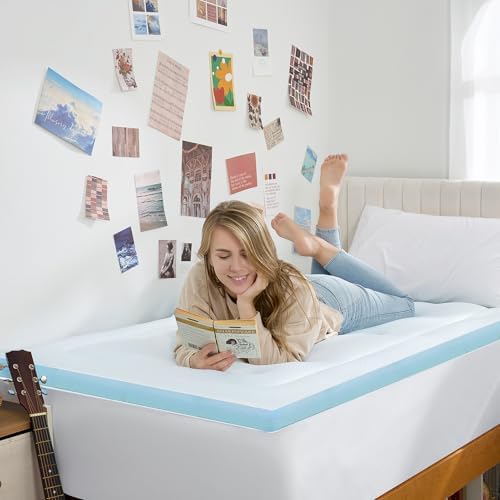 Hansleep Twin Memory Foam Mattress Topper, Soft Pillow Top Mattress Pad