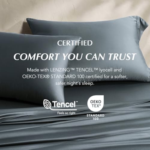 EverGrace Tencel™ Sheet Set, Breathable & Cooling, King, Stormy Blue