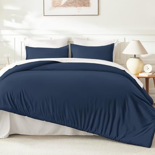 Litanika Navy Blue Super King Comforter Set, 3 Pcs Lightweight Bedding Set