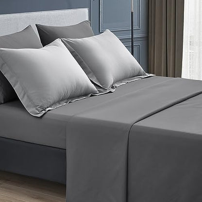 Maple&Stone Queen Comforter Set 7 Pieces Bed in a Bag Light Grey Bed Set