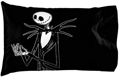 Jay Franco Kids Sheet Set with Fitted, Flat Sheets & Pillow Cover - Ultra-Soft Bedding with Pillowcase for Room Decor, White - Nightmare Before Christmas, 3 Piece Twin