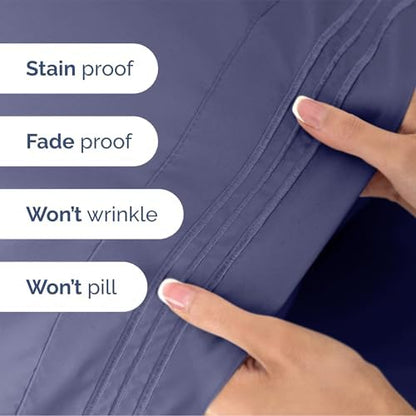 Queen Size 4 Piece Sheet Set - Soft & Cooling Bed Sheets - Twilight Purple