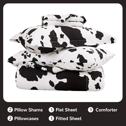 Viviland Kids Full Bedding Sets, Boys Comforter, Cow Print