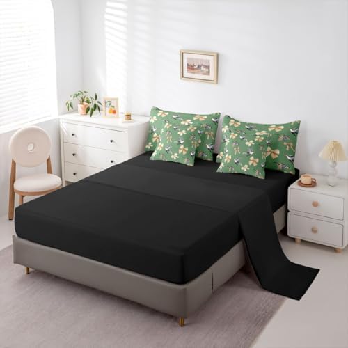 Erosebridal Mallard 7 Piece Bedding Set Full Bowknot Comforter Set with Sheets Spot Hunting Stripe Cute Ribbon Bow Bed in a Bag Wild Duck Wildlife Pattern for Kids Boys Girls
